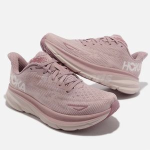 Hoka Lavender Pink Clifton 9 Running Sneakers